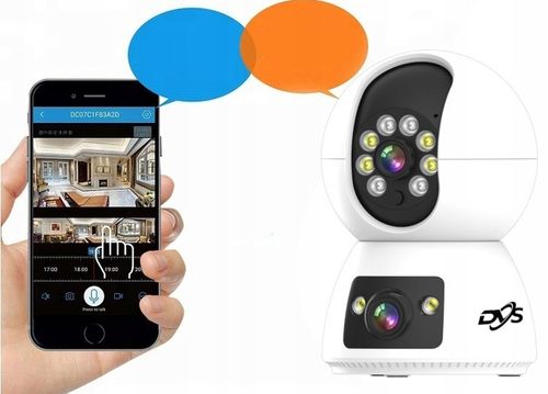 WĘWNĘTRZNA KAMERA WIFI OBROTOWA NIANIA SZEROKI KĄT 2 OBIEKTYWY 2Mpx TUYA na Arena.pl