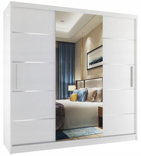 Szafa przesuwna PREMIUM z lustrem SZUFLADY 200 cm na Arena.pl