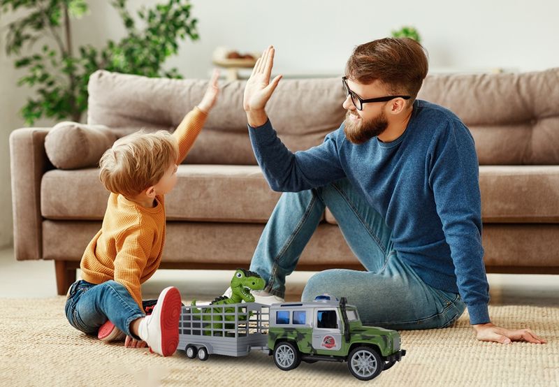 Auto z Napędem JEEP z Przyczepką i Dinozaurem zdjęcie 5