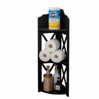 Szafka łazienkowa na papier toaletowy czarna 78 cm półka uniwersalna