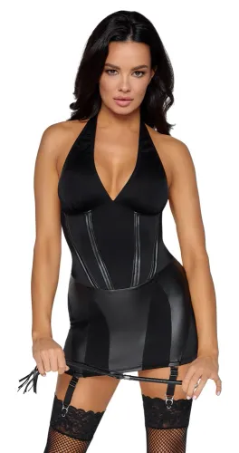 cottelli costumes sukienka z matowymi wstawkami i akcesorium s na Arena.pl