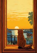 Plakat 29,7x42cm Zachód przez Kocie Oczy