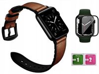 PASEK SKÓRZANY DO APPLE WATCH 1 2 3 4 5 6 7 8 9 SE 42/44/45/49MM + SZKŁO
