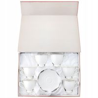 2 x BIAŁY SERWIS KAWOWY PORCELANA DLA 6 OSÓB ZESTAW FILIŻANEK ZE SPODKAMI 2