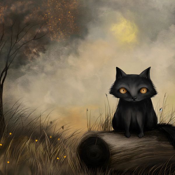 Plakat 20x20cm Czarny Kot zdjęcie 1