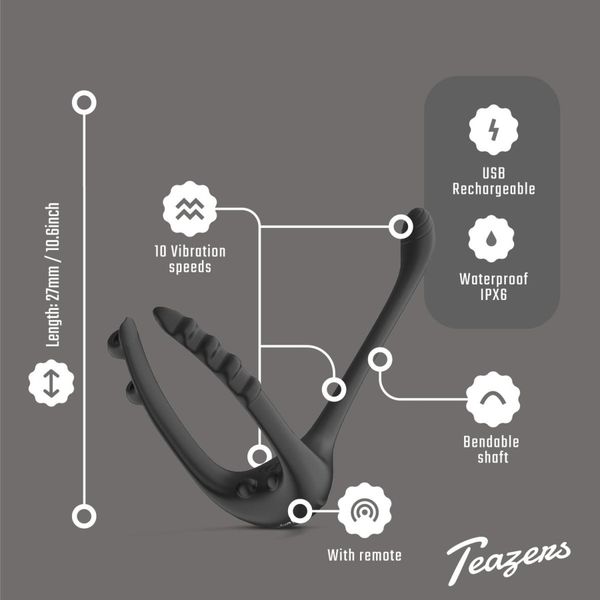 Teazers Triple Prostate Vibrator With Remote zdjęcie 4