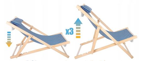 Leżak L66L drewno błękity i granat na Arena.pl