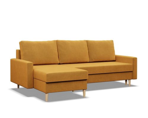 Narożnik uniwersalny, MILO, velvet, 223x140x92 cm, żółty | TYLETEGOTU na Arena.pl