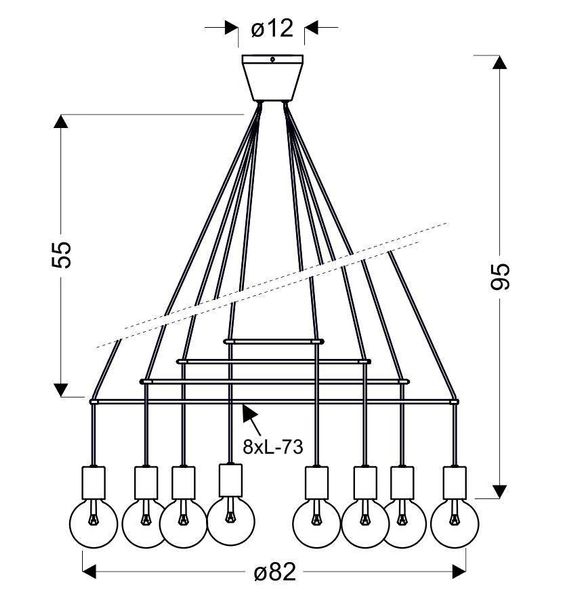 Alto zwis 8x40W E27 biały matowy zdjęcie 4