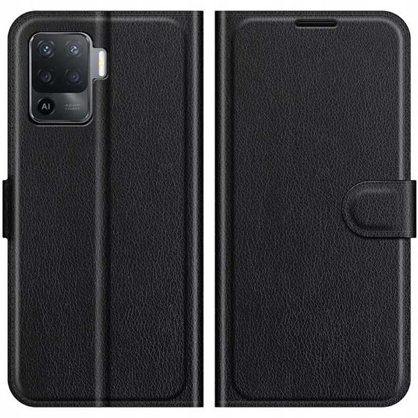 Litchi Oppo Reno 5 Lite Czarny zdjęcie 2
