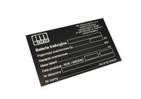 Tabliczka znamionowa na zamówienie grawer podklejana czarna 120x75mm