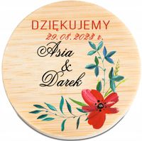 OTWIERACZ DREWNIANY magnes personalizowany PODZIĘKOWANIE NA WESELE 25 szt