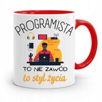 Kubek Czerwony Informatyka Programisty Prezent Z Nadrukiem Ze Zdjęciem