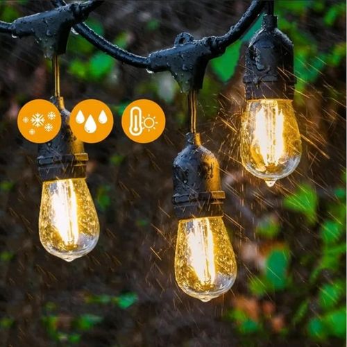 Girlanda Świetlna Ogrodowa Łańcuch Świetlny 20 m + 20 LED E27 Wodoodporna na Arena.pl