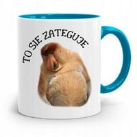 Kubek Błękitny Nosacz Janusz To Się Zateguje Z Nadrukiem Ze Zdjęciem