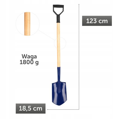 ŁOPATA SZPADEL TRZONEK ERGONOMICZNY OSTRY 18,5cm na Arena.pl