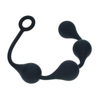 waterdrop silicone anal balls - l - 40mm - black