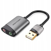 2 x Vention Zewnętrzna Karta Dźwiękowa Adapter USB-A Mikrofon Słuchawki 0,1