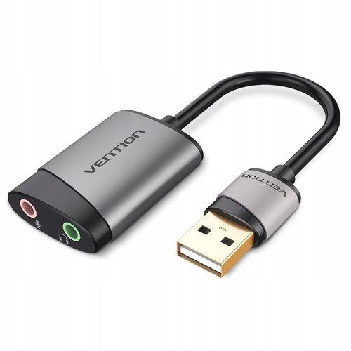 2 x Vention Zewnętrzna Karta Dźwiękowa Adapter USB-A Mikrofon Słuchawki 0,1 na Arena.pl