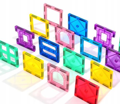 KLOCKI MAGNETYCZNE KONSTRUKCYJNE EDUKACYJNE ZESTAW 100 EL DUŻE PANELE 3D na Arena.pl