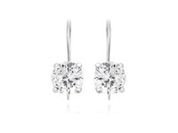 KLASYCZNE WISZĄCE SREBRNE KOLCZYKI BIAŁE CYRKONIE