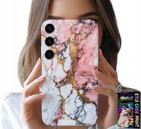 ETUI DO SAMSUNG GALAXY A04S - RÓŻOWO BIAŁY MARMUREK, KAMIENNE WZORY