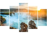 70 100CM OBRAZ 5 ELEM WODOSPAD GODAFOSS DRUK PŁÓTNO