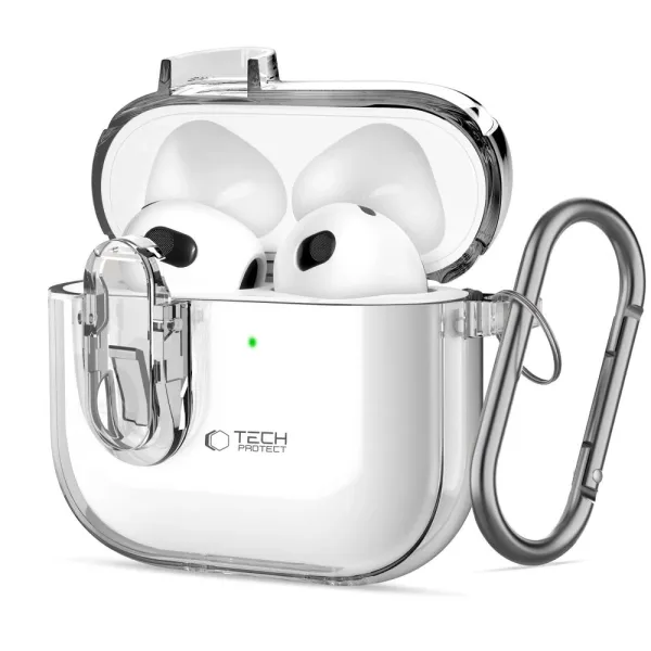 Etui Tech-Protect Slim Hook na AirPods 4 - przezroczyste zdjęcie 1