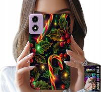 ETUI DO MOTOROLA MOTO E14 - LASKA CUKROWA, JEMIOŁA, CHOINKA + SZKŁO