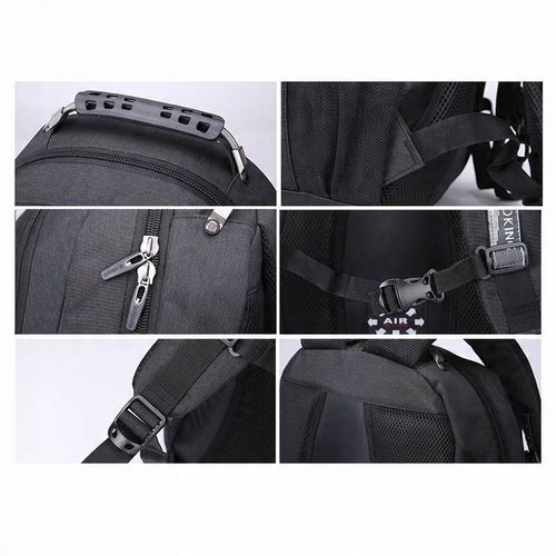 Plecak miejski turystyczny czarny usztywniany tył Aoking 32L z linką na Arena.pl