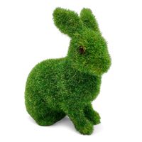 ZAJĄCZEK WIELKANOCNY ZIELONY KRÓLIK FLOKOWANY FIGURKA DEKORACJA ŚWIĄTECZNA