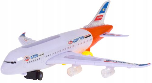 Interaktywny samolot pasażerski gra, świeci, jeździ, dźwięk i światła LED na Arena.pl