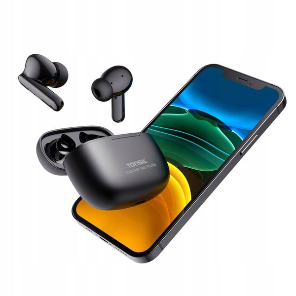 Słuchawki Bezprzewodowe TONSIL T50 BT CZARNE Bluetooth Dokanałowe IPX5 V5.3 zdjęcie 10