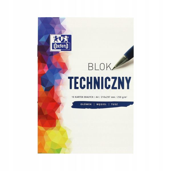 BLOK TECHNICZNY A4/10K BIAŁY OXFORD 400093199 A"20 zdjęcie 1