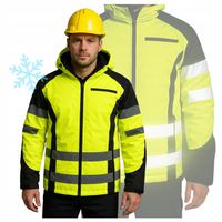 KURTKA ZIMOWA męska robocza Odblaskowa Ocieplana WODOODPORNA żółta BHP