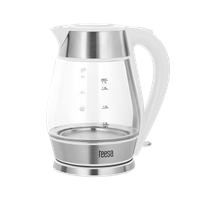 CZAJNIK ELEKTRYCZNY TEESA TSA1512W SZKLANY + INOX 2200W BIAŁY 1,7L