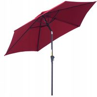 Outsunny parasol ogrodowy z korbką, aluminiowy, czarny