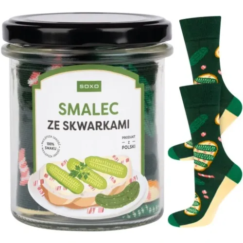 SMALEC ZE SKWARKAMI W SŁOIKU SOXO PREZENT DLA DZIADKA SKARPETKI ROZM. 40-45 na Arena.pl