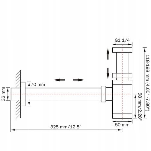 SYFON UMYWALKOWY DO UMYWALKI MOSIĄDZ REGULOWANY UNIWERSALNY 40mm CHROM na Arena.pl