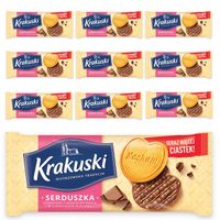 Pakiet Herbatniki Krakuski Serduszka w czekoladzie 10x171g Bahlsen