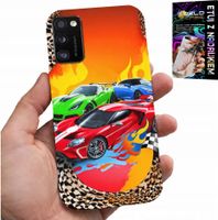 ETUI DO SAMSUNG GALAXY A41 - DLA DZIECI, SAMOCHODY WYŚCIGOWE + SZKŁO