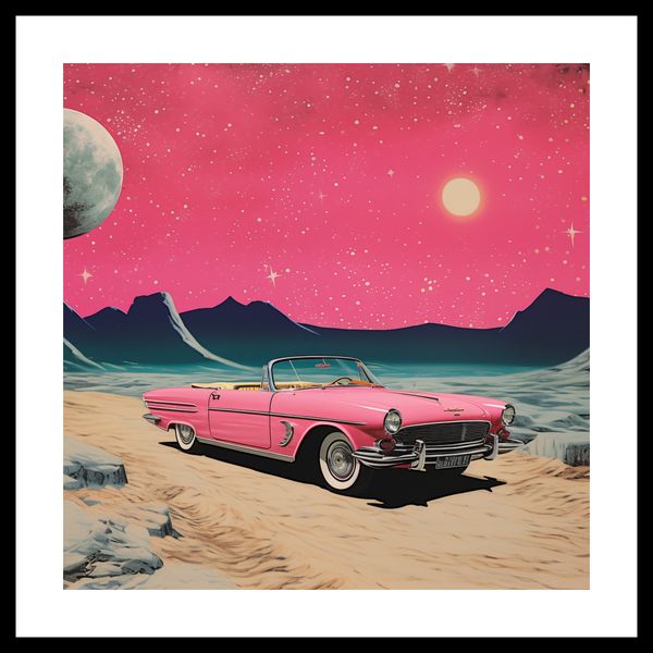 Plakat 50x50cm Kabriolet W Kosmosie zdjęcie 3