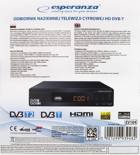 Esperanza TUNER DVB-T/T2 EV104 na Arena.pl