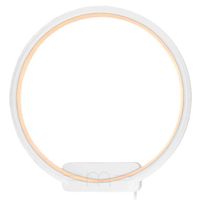 Kinkiet LAMPA ścienna MDECO SLIM/000101/4000/W futurystyczna OPRAWA metalowa LED 18W 4000K pierścień ring biały