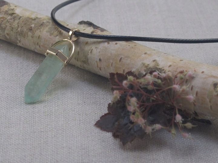 WISIOREK kamień FLUORYT ZIELONY naszyjnik [W1194] zdjęcie 2