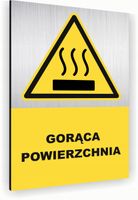 Tabliczka znak informacyjny 40x30 Srebrna GORĄCA POWIERZCHNIA Nierdzewna