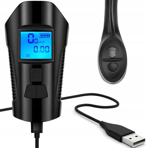 LAMPKA ROWEROWA LED LICZNIK KM PRĘDKOŚCIOMIERZ DZWONEK PRZÓD + TYŁ na Arena.pl