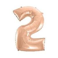 balon foliowy "cyfra 2",różowo-złota,92 cm