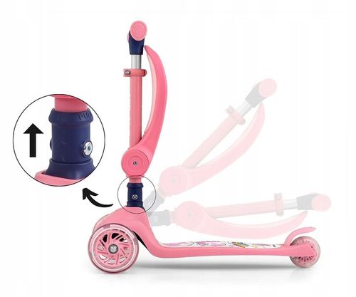 Hulajnoga trójkołowa dla dzieci koła LED Scooter Milly Mally Fuzzy Pink na Arena.pl