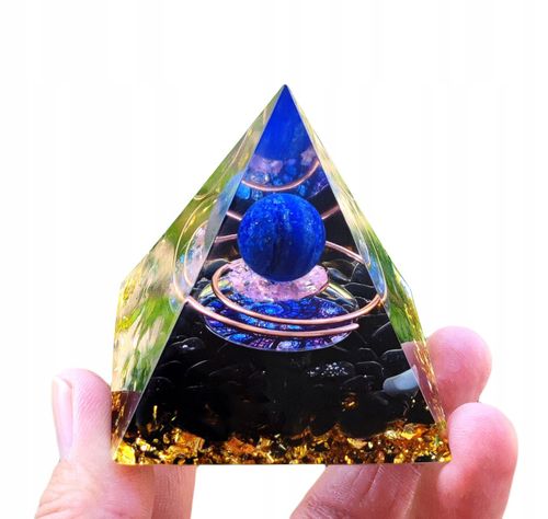 Piramida ORGONIT +LED Lampka PODSTAWA 5cm KRYSZTAŁ KAMIENIE AMULET 5cm HX07 na Arena.pl